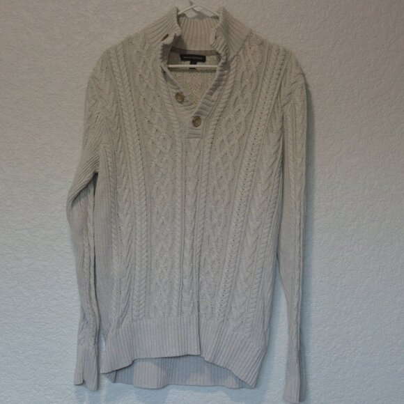 Mens Banana Republic Cream Sweater Size L (100% cotton) - Picture 1 of 4